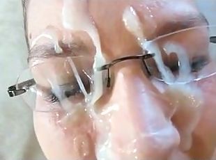 Cumshot facial amateur glass. Celinda from 1fuckdate.com