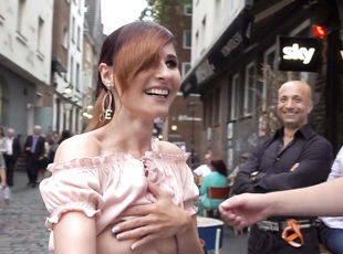 Jeny Smith flashing her perfect tits to strangers on street
